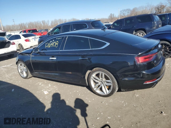 2019 Audi A5 Sportback Premium with VIN WAUANCF54KA063607, listed as a Copart auction lot 76295633 with 126,408 mi miles. Bid and sale history available at carsss.com. Image 2.