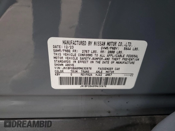 2024 Nissan ARIYA Evolve+ with VIN JN1BF0BA6RM430976, listed as a Copart auction lot 85062134 with 7,100 mi miles and Salvage title. Bid and sale history available at DreamBid. Image 15.