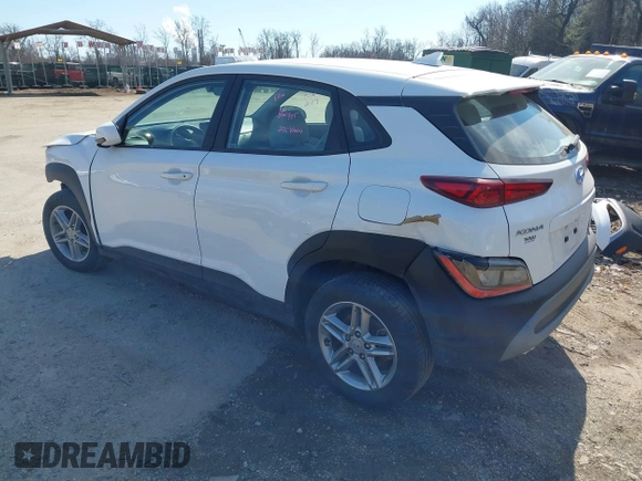 2022 Hyundai Kona SE with VIN KM8K2CAB7NU808474, listed as a IAAI auction lot 41628297 with 31,738 mi miles. Bid and sale history available at carsss.com. Image 3.