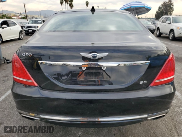 2018 Genesis G90 Ultimate with VIN KMHG54JH4JU038851, listed as a Copart auction lot 84758274 with 16,528 mi miles and Salvage Title. Bid and sale history available at DreamBid. Image 6.