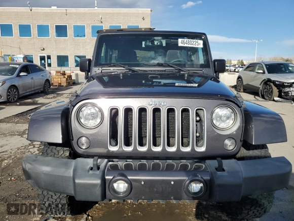 2017 Jeep Wrangler Unlimited Sahara with VIN 1C4HJWEG4HL615069, listed as a Copart auction lot 46480225 with 104,723 mi miles and Salvage title. Bid and sale history available at DreamBid. Image 5.