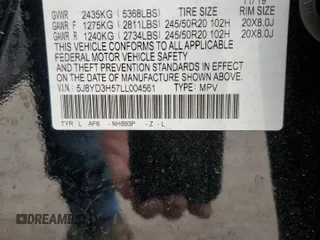 2020 Acura MDX w/Technology Pkg with VIN 5J8YD3H57LL004561, listed as a Copart auction lot 49437885 with 43,334 mi miles and Salvage Title. Bid and sale history available at carsss.com. Image 13.
