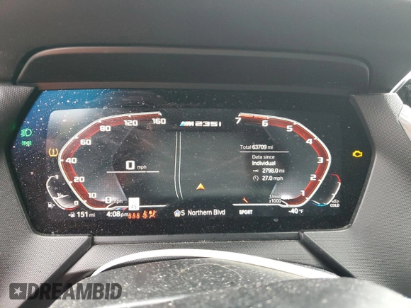 2020 BMW 2 Series M235i xDrive with VIN WBA13AL0XL7F49715, listed as a Copart auction lot 50495625 with 63,709 mi miles and Salvage Title. Bid and sale history available at DreamBid. Image 9.
