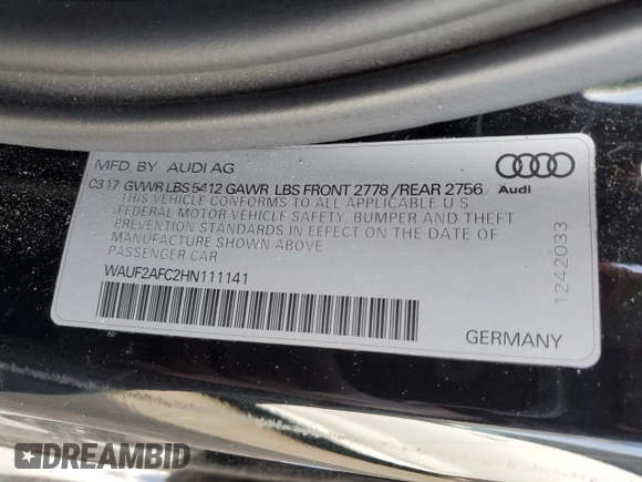 2017 Audi A6 Premium Plus z VIN WAUF2AFC2HN111141, wystawiony jako Copart lot #86706514 z przebiegiem Nie podano mil oraz Szkoda całkowita • Salvage title. Historia ofert i sprzedaży dostępna na DreamBid. Obrazek 13.