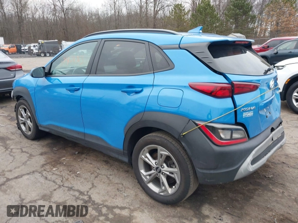 2022 Hyundai Kona SEL with VIN KM8K3CAB1NU762587, listed as a IAAI auction lot 38428363 with 60,115 mi miles and . Bid and sale history available at DreamBid. Image 3.
