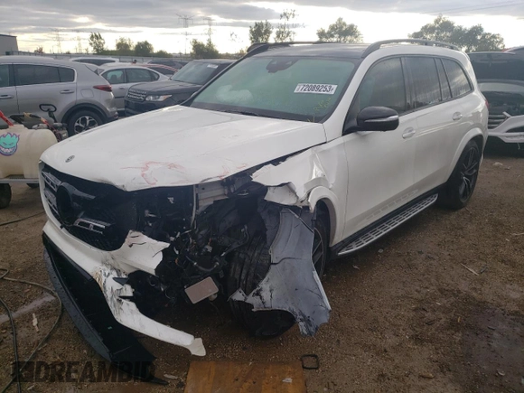 2020 Mercedes-Benz GLS with VIN 4JGFF8GE1LA228124, listed as a Copart auction lot 72089253 with 42,846 mi miles. Bid and sale history available at carsss.com. Image 1.