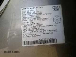 2012 Audi Q7 with VIN WA1VGCFE7CD004348, listed as a Copart auction lot 42711205 with 275,042 mi miles and Salvage title. Bid and sale history available at DreamBid. Image 13.