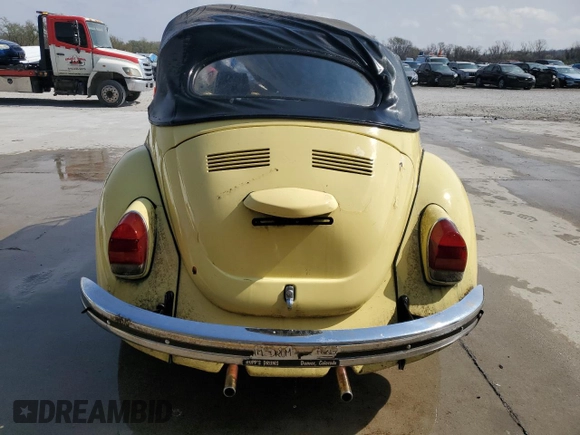 1972 Volkswagen Beetle with VIN 1522360640, listed as a Copart auction lot 50975555 with Not Provided miles and Salvage Title. Bid and sale history available at DreamBid. Image 6.