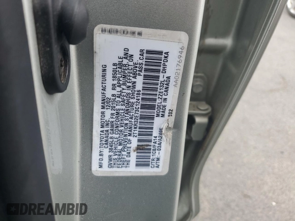 2003 Toyota Matrix Std with VIN 2T1KR32E73C124186, listed as a Copart auction lot 55576035 with 144,144 mi miles and Salvage Title. Bid and sale history available at DreamBid. Image 12.