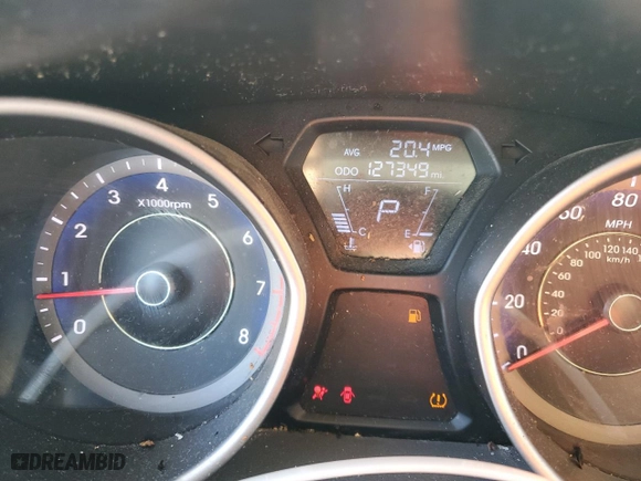 2013 Hyundai Elantra GLS PZEV with VIN KMHDH4AE8DU766273, listed as a Copart auction lot 44061105 with 127,349 mi miles and Salvage Title. Bid and sale history available at carsss.com. Image 9.