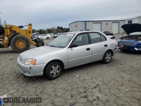 2002 Hyundai Accent GL with VIN KMHCG45C92U342413, listed as a Copart auction lot 45236555 with 120,207 mi miles and Salvage Title. Bid and sale history available at carsss.com. Image 1.