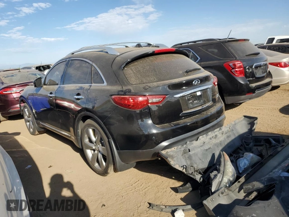 2013 Infiniti FX with VIN JN8BS1MW3DM100037, listed as a Copart auction lot 73140054 with 132,071 mi miles and Salvage Title. Bid and sale history available at DreamBid. Image 2.