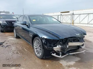 2021 Genesis G80 2.5T with VIN KMTGB4SC8MU073253, listed as a IAAI auction lot 41877970 with 36,562 mi miles. Bid and sale history available at carsss.com. Image 1.