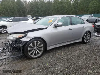 2013 Hyundai Genesis 5.0L R-Spec with VIN KMHGC4DH9DU220373, listed as a Copart auction lot 46939685 with 103,791 mi miles and Salvage Title. Bid and sale history available at carsss.com. Image 1.