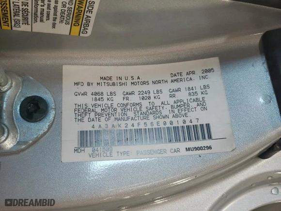 2006 Mitsubishi Eclipse GS with VIN 4A3AK24F56E001047, listed as a Copart auction lot 72126714 with 165,392 mi miles and Salvage Title. Bid and sale history available at carsss.com. Image 13.