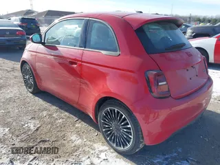2024 FIAT 500e INSPI(RED) with VIN ZFAFFAA46RX213143, listed as a IAAI auction lot 41101312 with 4,254 mi miles. Bid and sale history available at carsss.com. Image 3.