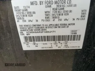 2015 Ford Utility Police Interceptor with VIN 1FM5K8AR2FGB62171, listed as a Copart auction lot 68661844 with 149,473 mi miles and Salvage Title. Bid and sale history available at carsss.com. Image 13.