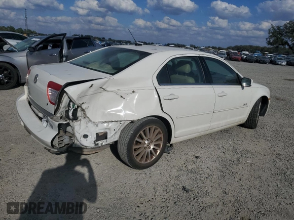 2008 Mercury Milan Premier with VIN 3MEHM08Z08R623011, listed as a Copart auction lot 43247065 with 201,476 mi miles and Salvage Title. Bid and sale history available at carsss.com. Image 3.