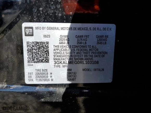 2024 GMC Terrain SLE with VIN 3GKALMEG0RL103108, listed as a Copart auction lot 46846594 with 8,950 mi miles and Salvage Title. Bid and sale history available at carsss.com. Image 15.