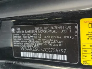 2012 BMW 3 Series 328i with VIN WBAKE5C52CE755797, listed as a Copart auction lot 55706615 with 165,039 mi miles and Clean Title. Bid and sale history available at carsss.com. Image 12.