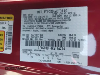 2024 Ford Mustang EcoBoost с VIN 1FAGP8UH4R5136744, выставлен на аукционе IAAI как лот 41674511 с пробегом 11 420 миль миль и . История ставок и продаж доступна на DreamBid. Изображение 9.