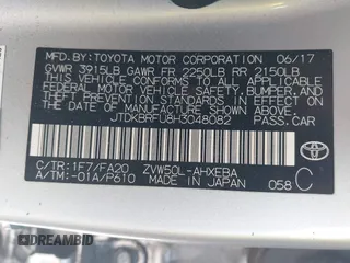 2017 Toyota Prius Two with VIN JTDKBRFU8H3048082, listed as a IAAI auction lot 42496637 with 104,302 mi miles and . Bid and sale history available at DreamBid. Image 9.