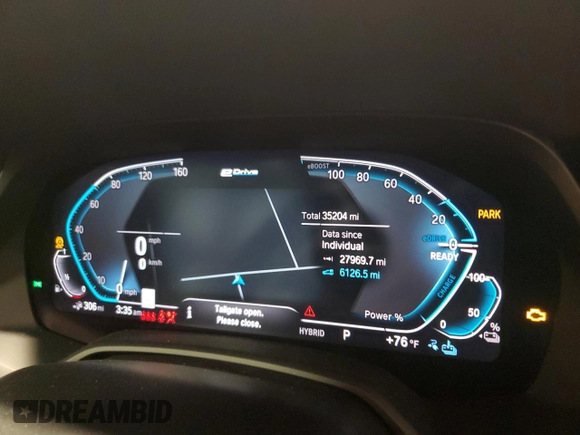 2023 BMW X5 xDrive45e with VIN 5UXTA6C03P9R22002, listed as a Copart auction lot 56293765 with 35,204 mi miles and Salvage title. Bid and sale history available at DreamBid. Image 9.