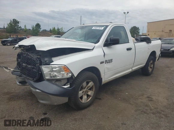 2016 Ram 1500 Tradesman with VIN 3C6JR7DT9GG262927, listed as a Copart auction lot 54697925 with 144,509 mi miles and Salvage title. Bid and sale history available at DreamBid. Image 1.