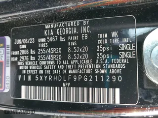 2023 Kia Sorento X-Line EX with VIN 5XYRHDLF9PG211290, listed as a Copart auction lot 81362724 with 22,119 mi miles and Salvage Title. Bid and sale history available at carsss.com. Image 13.