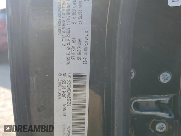 2019 Dodge Charger GT with VIN 2C3CDXHG0KH597651, listed as a Copart auction lot 52932935 with Not Provided miles and Salvage Title. Bid and sale history available at DreamBid. Image 12.