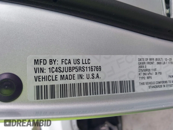 2024 Jeep Wagoneer Series II with VIN 1C4SJUBP5RS116769, listed as a IAAI auction lot 40906852 with 14,327 mi miles and . Bid and sale history available at DreamBid. Image 9.