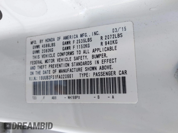 2015 Acura TLX V6 Tech with VIN 19UUB2F51FA020661, listed as a IAAI auction lot 41199676 with 109,753 mi miles. Bid and sale history available at carsss.com. Image 9.