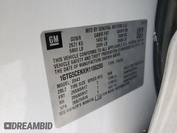 2017 GMC Canyon 2WD SLE with VIN 1GTG5CENXH1188280, listed as a Copart auction lot 67974444 with 183,502 mi miles and Salvage Title. Bid and sale history available at carsss.com. Image 12.