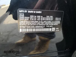2020 BMW X3 M Competition with VIN 5YMTS0C05L9B85627, listed as a Copart auction lot 77110084 with 28,525 mi miles and Salvage Title. Bid and sale history available at carsss.com. Image 14.