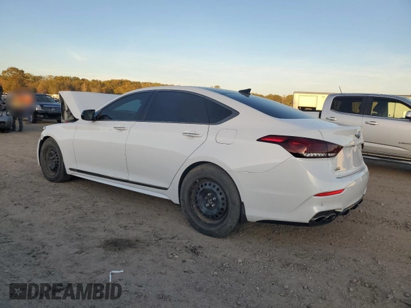 2019 Genesis G80 3.3T Sport with VIN KMTFN4JB3KU314709, listed as a Copart auction lot 80908864 with 51,196 mi miles and Salvage Title. Bid and sale history available at carsss.com. Image 2.