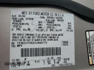 2003 Ford Explorer Limited with VIN 1FMZU75K03UB60175, listed as a Copart auction lot 48250385 with 256,663 mi miles and Salvage title. Bid and sale history available at DreamBid. Image 13.