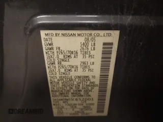 2005 Nissan Xterra S z VIN 5N1AN08W55C652001, wystawiony jako IAAI lot #41875229 z przebiegiem 223 022 mil mil oraz . Historia ofert i sprzedaży dostępna na DreamBid. Obrazek 9.