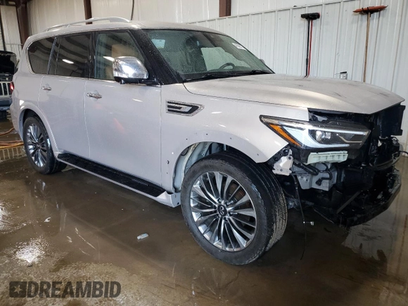 2021 Infiniti QX80 SENSORY with VIN JN8AZ2BE6M9273576, listed as a Copart auction lot 48598775 with 119,294 mi miles and Salvage Title. Bid and sale history available at carsss.com. Image 4.