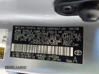 2009 Toyota Prius with VIN JTDKB20U293472505, listed as a IAAI auction lot 41988240 with 147,021 mi miles. Bid and sale history available at carsss.com. Image 9.