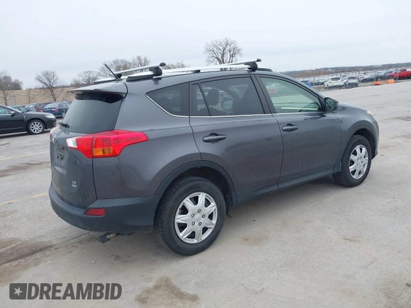 2015 Toyota RAV4 LE with VIN JTMBFREV2FJ049199, listed as a IAAI auction lot 41937465 with 131,547 mi miles. Bid and sale history available at carsss.com. Image 4.