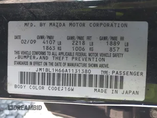 2010 Mazda 3 S Sport with VIN JM1BL1H66A1131380, listed as a IAAI auction lot 42392382 with 136,787 mi miles and . Bid and sale history available at DreamBid. Image 9.