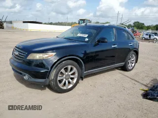 2005 Infiniti FX z VIN JNRAS08U05X100992, wystawiony jako Copart lot #61286565 z przebiegiem 164 856 mil mil oraz Czysty tytuł • Clean title. Historia ofert i sprzedaży dostępna na DreamBid. Obrazek 1.