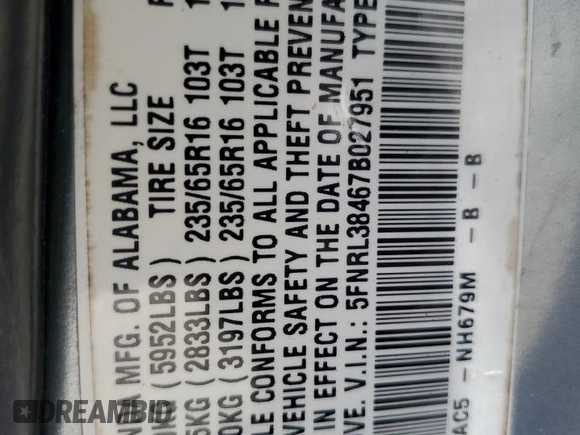2007 Honda Odyssey EX z VIN 5FNRL38467B027951, wystawiony jako Copart lot #60109725 z przebiegiem 137 718 mil mil oraz Szkoda całkowita • Salvage title. Historia ofert i sprzedaży dostępna na DreamBid. Obrazek 13.