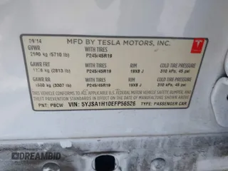 2014 Tesla Model S 60 with VIN 5YJSA1H10EFP56526, listed as a IAAI auction lot 41871784 with 143,361 mi miles and . Bid and sale history available at DreamBid. Image 9.