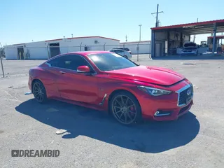 2018 Infiniti Q60 RED SPORT 400 with VIN JN1FV7EL4JM630513, listed as a IAAI auction lot 40411948 with 59,373 mi miles. Bid and sale history available at carsss.com. Image 1.