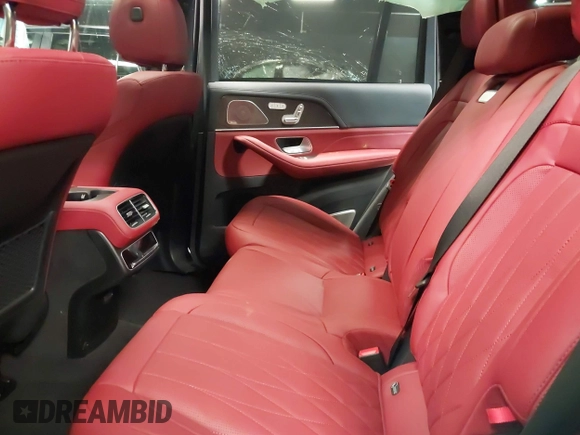 2025 Mercedes-Benz GLS 63 AMG with VIN 4JGFF8KE2SB318849, listed as a IAAI auction lot 41427082 with 442 mi miles and . Bid and sale history available at DreamBid. Image 8.
