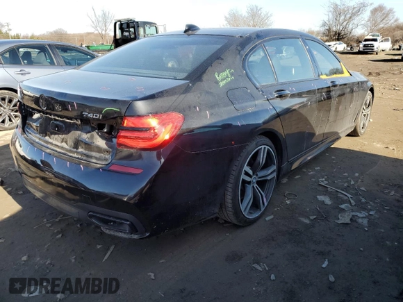 2018 BMW 7 Series 740i xDrive with VIN WBA7E4C56JGV28100, listed as a Copart auction lot 41079924 with 63,891 mi miles. Bid and sale history available at carsss.com. Image 3.