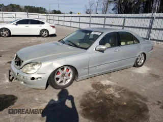 2001 Mercedes-Benz S-Class with VIN WDBNG75J81A140058, listed as a Copart auction lot 46581345 with 0 mi miles and Salvage Title. Bid and sale history available at carsss.com. Image 1.