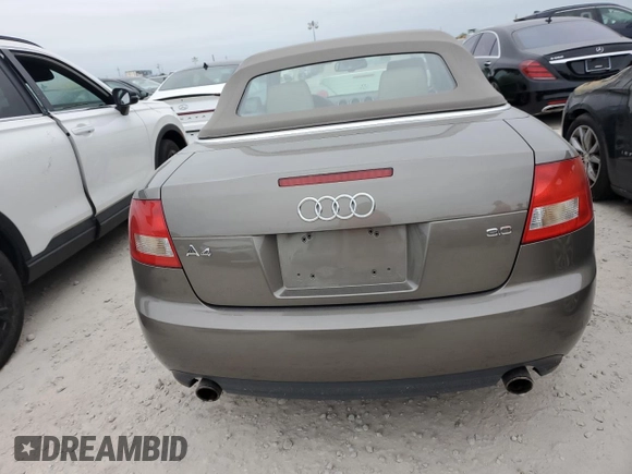2004 Audi A4 3.0L with VIN WAUAT48H84K018136, listed as a Copart auction lot 76940194 with 0 mi miles and Non Repairable. Bid and sale history available at carsss.com. Image 6.