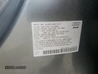 2012 Audi Q7 Premium Plus with VIN WA1LGAFE7CD007696, listed as a Copart auction lot 46757885 with 96,574 mi miles and Salvage title. Bid and sale history available at DreamBid. Image 14.